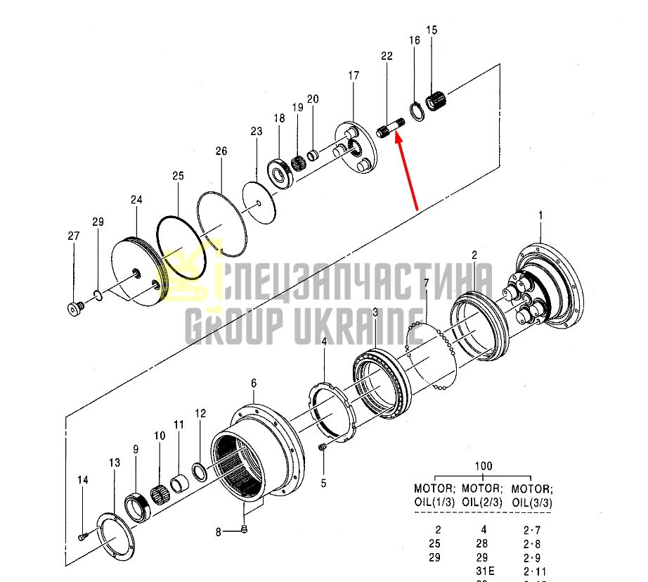 0732210 Вал головної передачі HITACHI EX55