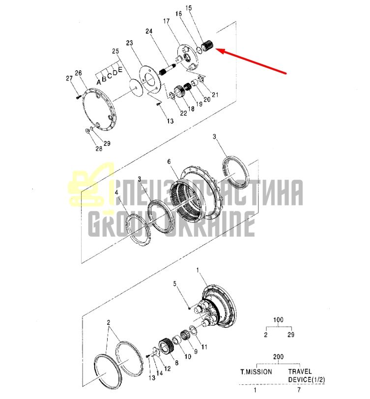 0796003 Проміжна зірочка HITACHI ZAXIS160 LC