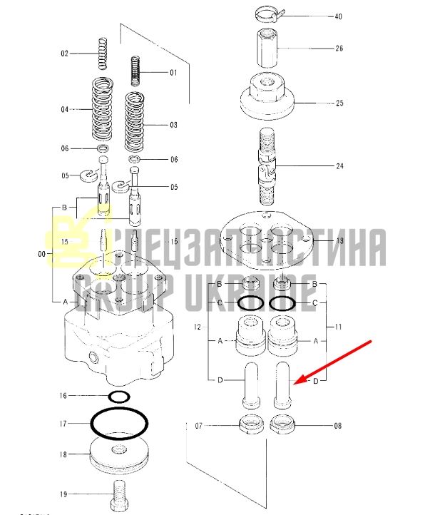 Hitachi 3058791 Товкач джойстика для EX100