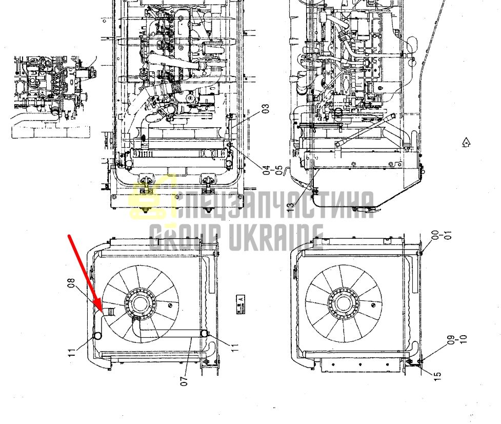 Купити Hitachi 3068554 Патрубок радіатора для EX200, EX210