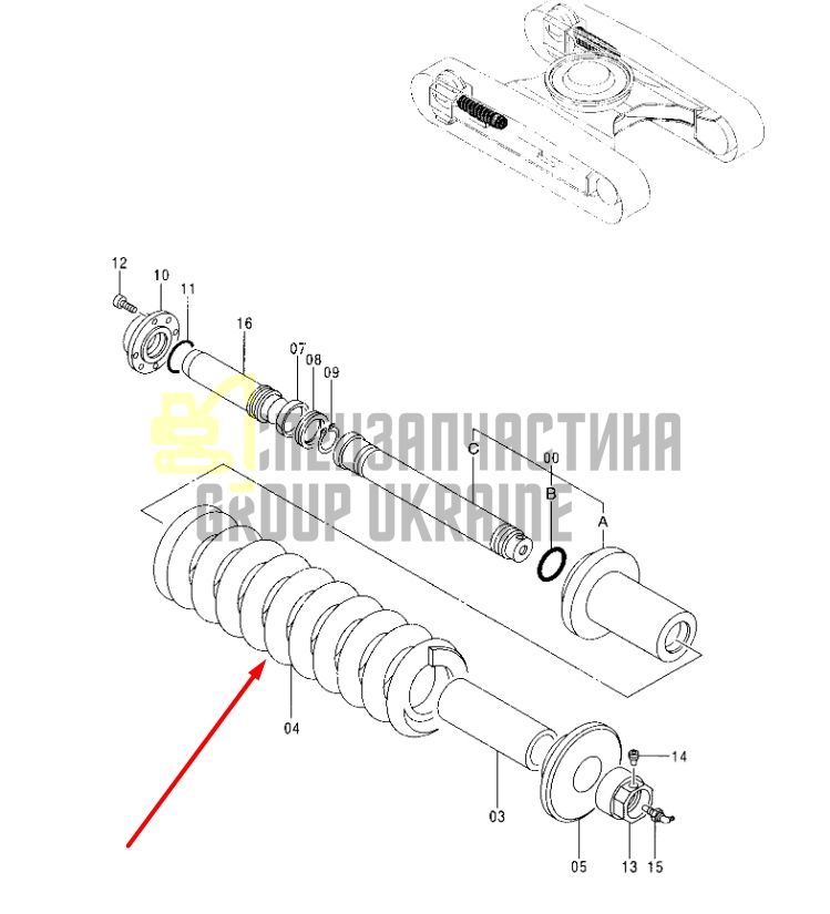 3076210 Пружина натягувача ланцюга Hitachi EX200