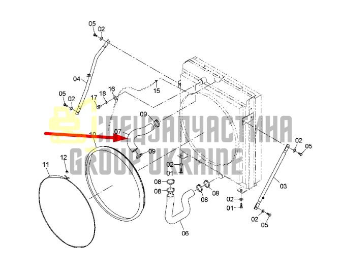 Купити Hitachi 3087795 Патрубок радіатора верхній для ZX450, ZX470