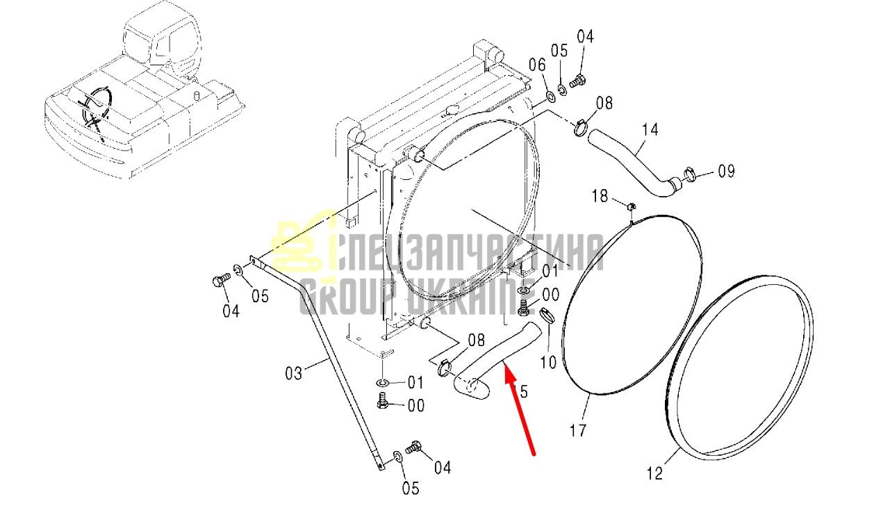 Придбати Hitachi 3089836 Патрубок радіатора для ZX330, ZX350