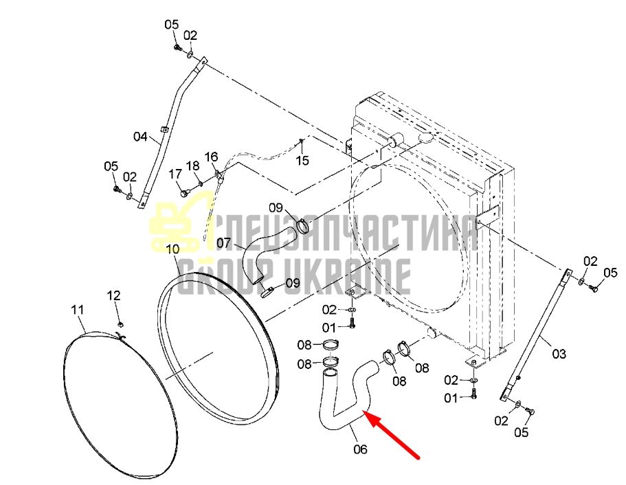 Купити Hitachi 3089943 Патрубок радіатора нижній для ZX450, ZX470
