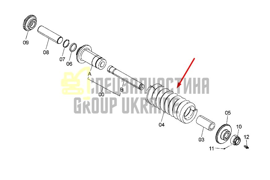 3102995 Пружина натягувача ланцюга Hitachi ZX330
