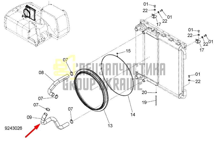 Придбати Hitachi 3104768 Нижній водяний шланг для ZX200, ZX220