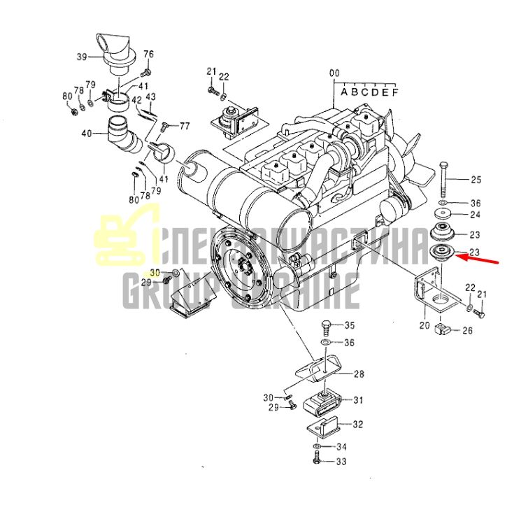 Купити Hitachi 4183995 Подушки двигуна для ISUZU 6WG1, HITACHI ZX450-1/5G