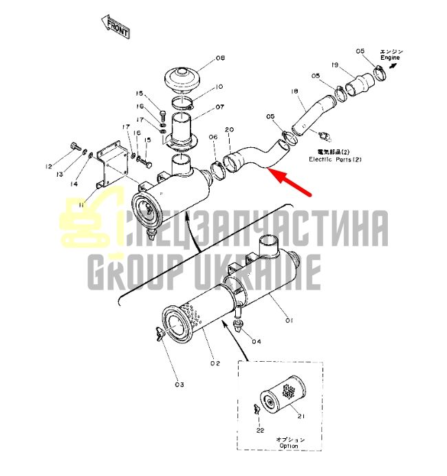 Купити Hitachi 4205597 Патрубок повітряний для EX200