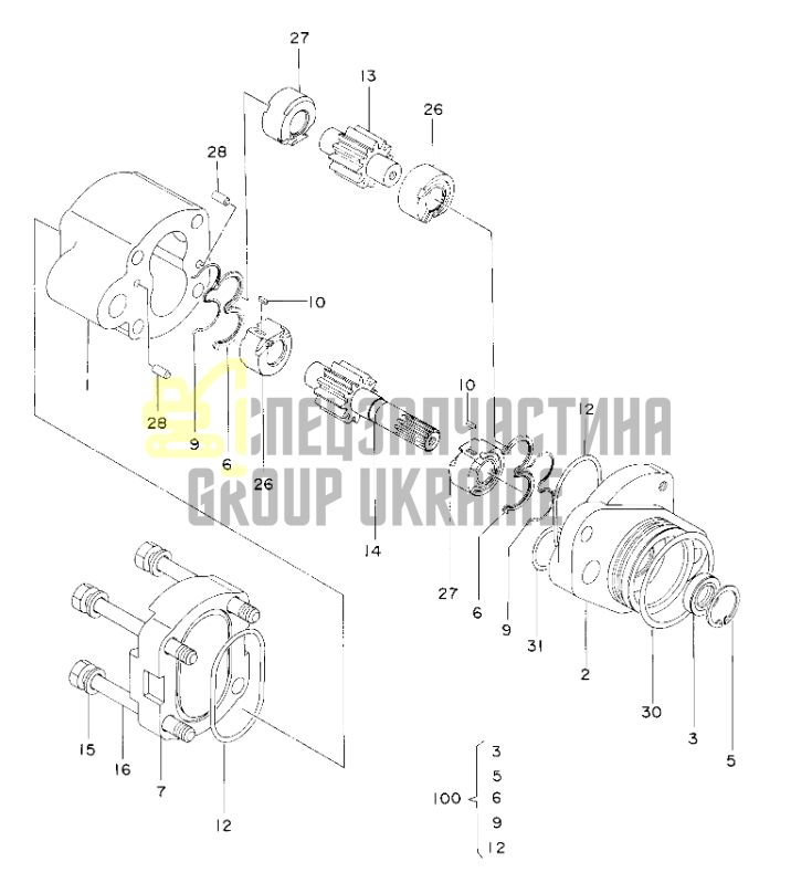 HITACHI 4255303 Насос шестерний EX100, EX200