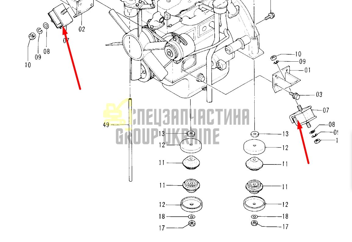 Купити Hitachi 4255652 Подушка опори двигуна EX100, EX120
