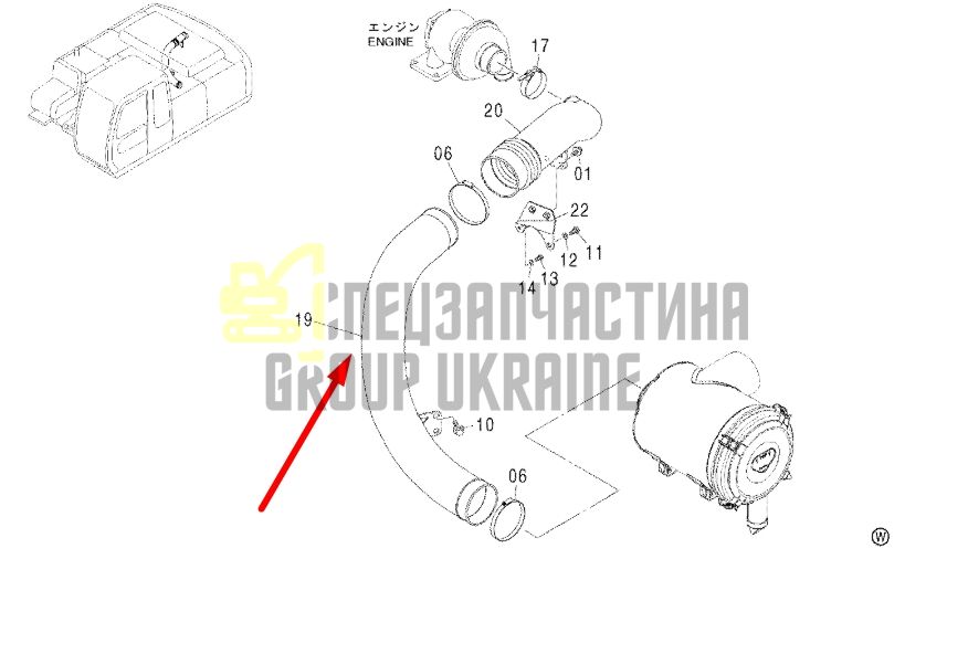 Купити Hitachi 4426042 Патрубок повітряний для ZX200, ZX210