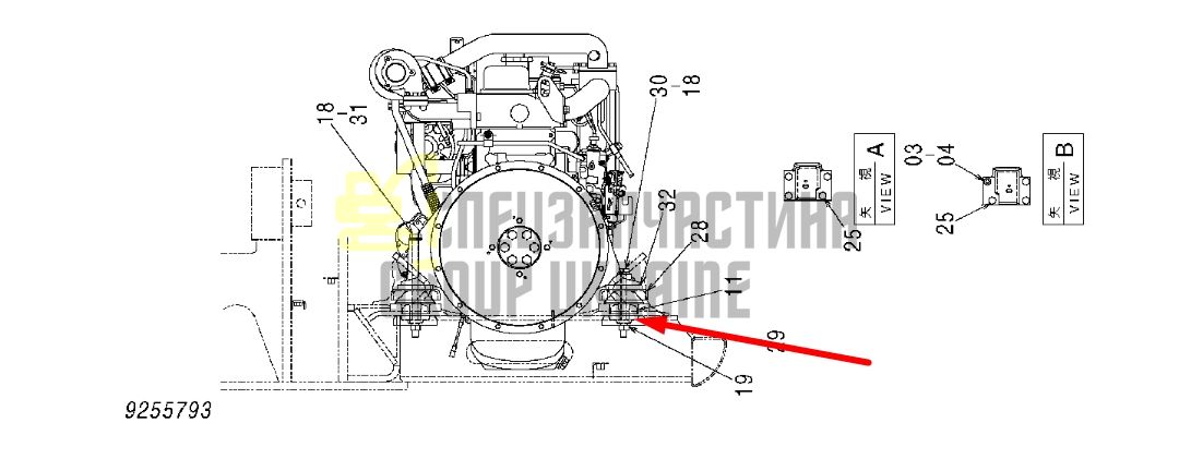 Купити Hitachi 4426637 Подушка опори двигуна для ZX120, ZX125