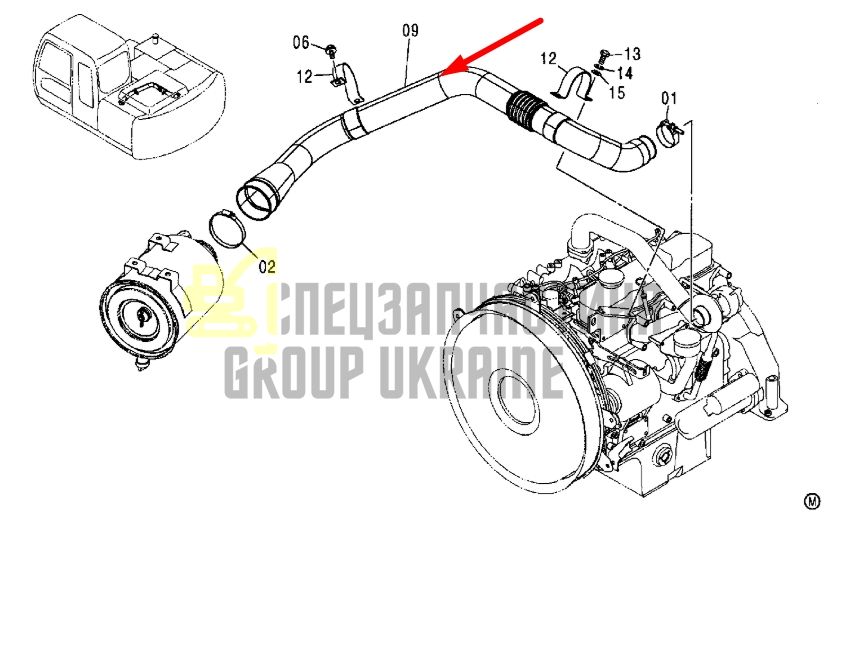 Купити Hitachi 4429705 Патрубок повітряний для ZX120, ZX130