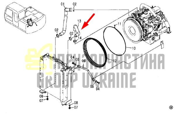 Купити Hitachi 4446034 Патрубок повітряний для ZX110, ZX120
