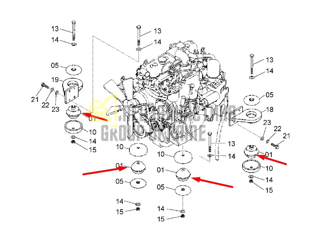 Купити Hitachi 4448738 Подушка двигуна для ZX140, ZX160, ZX180