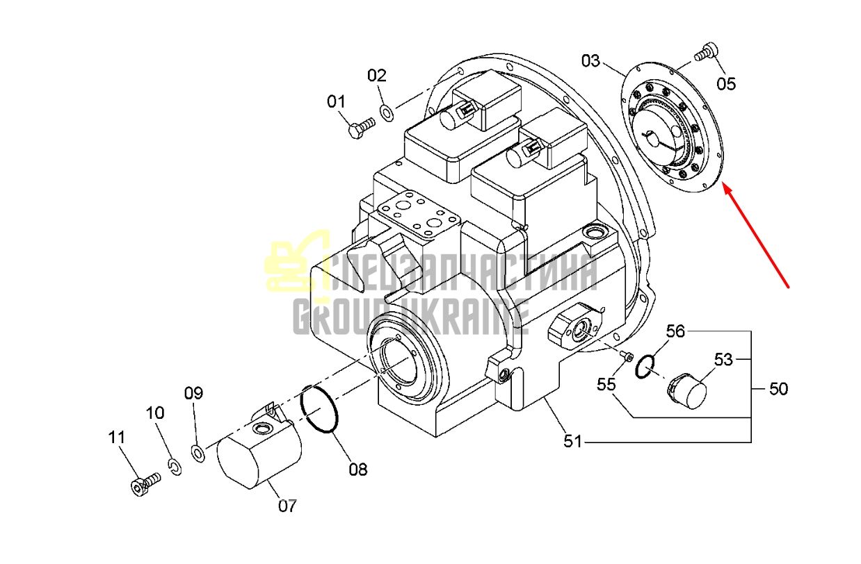 Hitachi 4456914 Муфта 295*48 для ZX450, ZX460