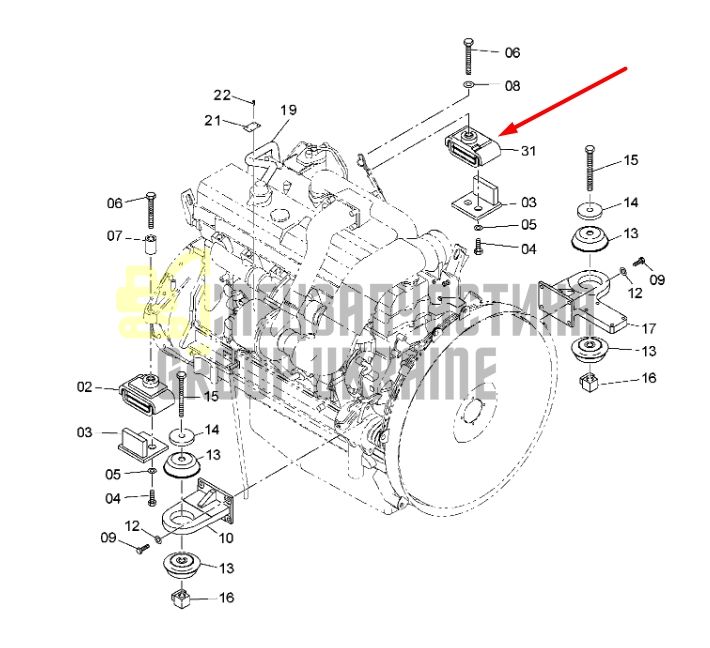 Купити Hitachi 4467459, 4435106 Подушки двигуна для ZX450, ZX460