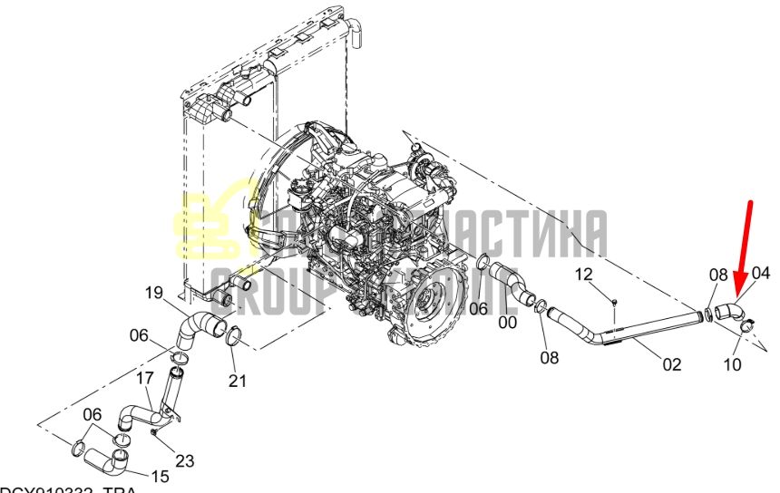 Купити Hitachi 4643558 Шланг інтеркулера для ZX200, ZX210