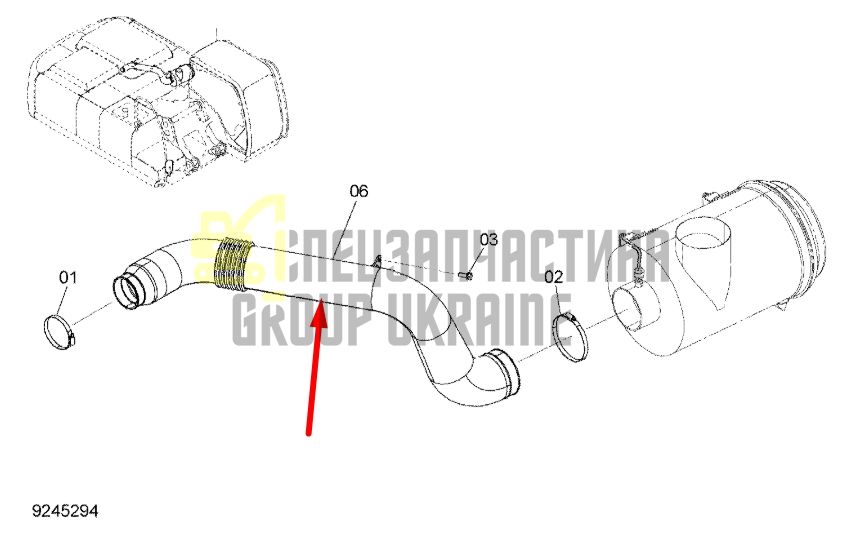Купити Hitachi 4643567 Патрубок повітряний для ZX330, ZX350