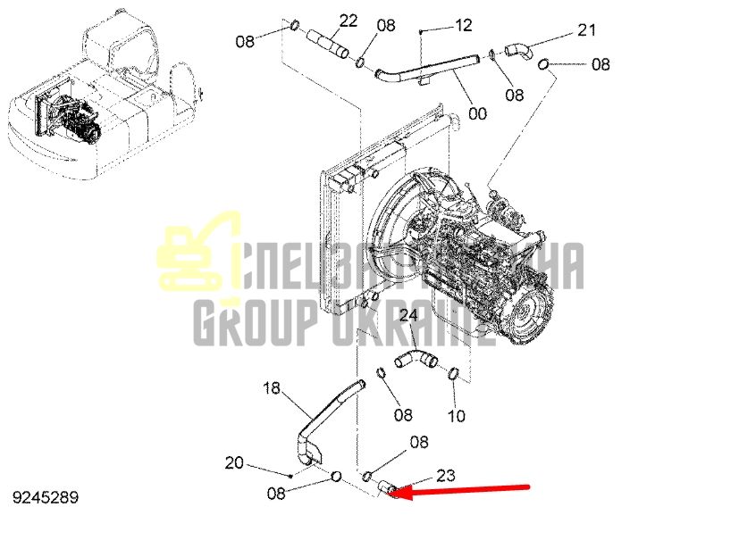 Купити Hitachi 4643571 Шланг інтеркулера для ZAX330-3