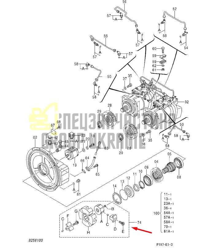 Придбати Hitachi 4646893 Гнучка муфта 110H для ZX330, ZX350