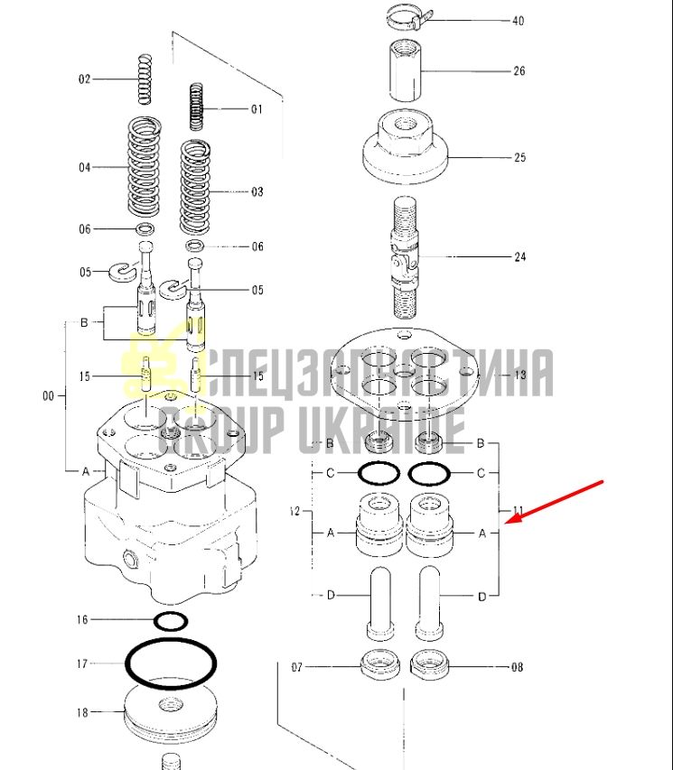 Hitachi 9107447 Плунжер джойстика (8 шт) для EX100, EX120