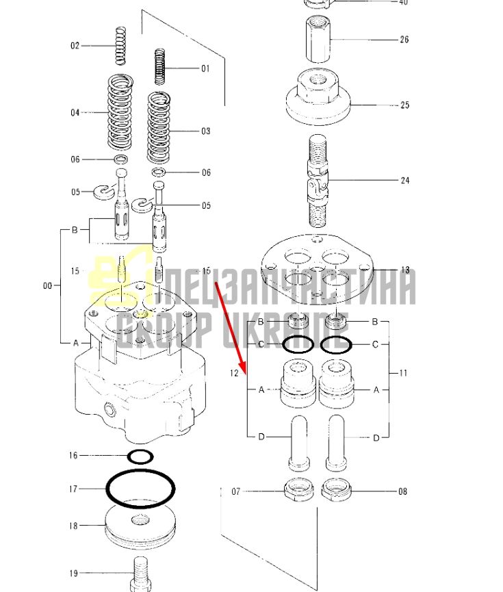 Hitachi 9108066 (3058790, 4276152, a810025, 3058791, 3051298) Товкач джойстика для EX100
