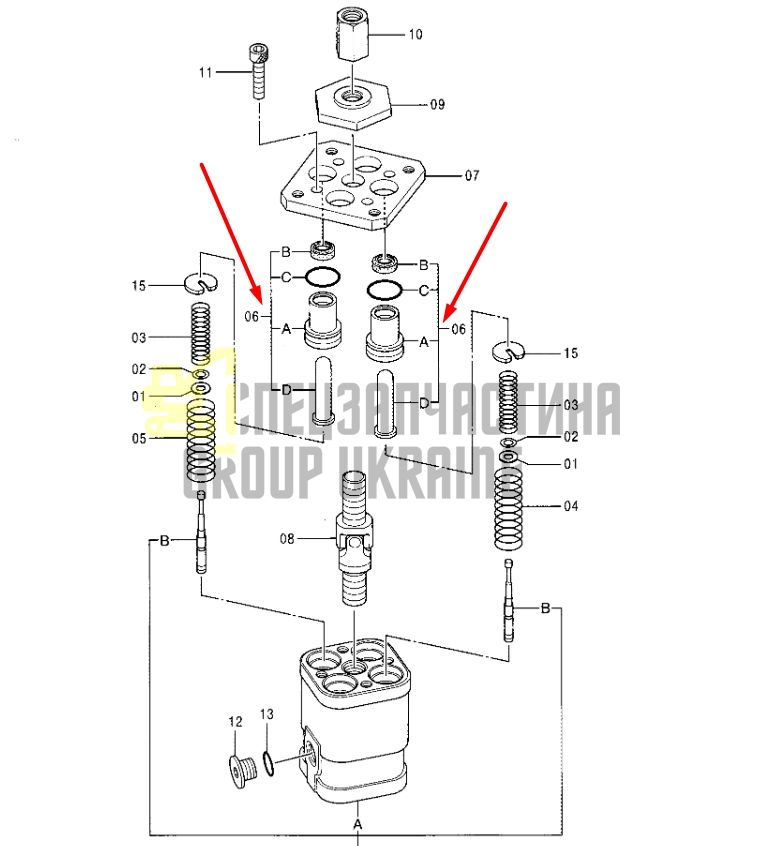 Hitachi 9134299 Плунжер джойстика (8 шт) для EX20, EX30, EX40