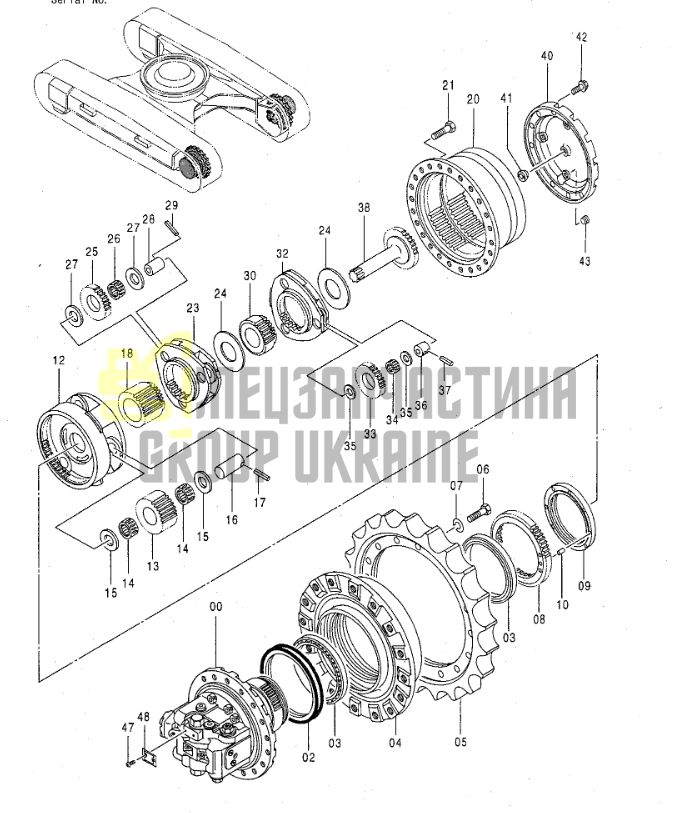9155253 Редуктор ходу у зборі Hitachi EX200-5
