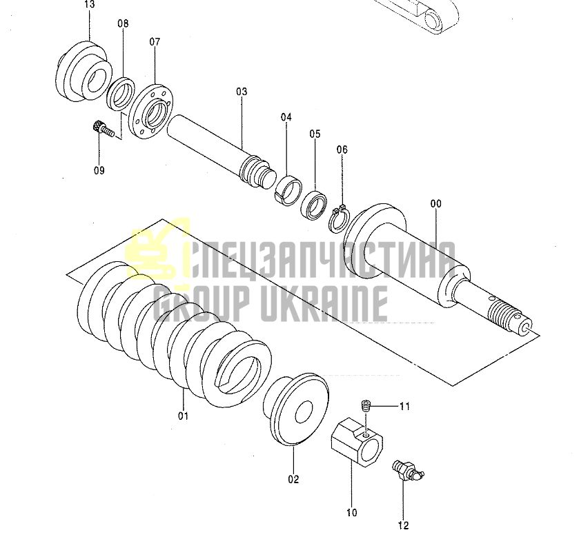 Hitachi 9174033 Натягувач гусениці для ZX70