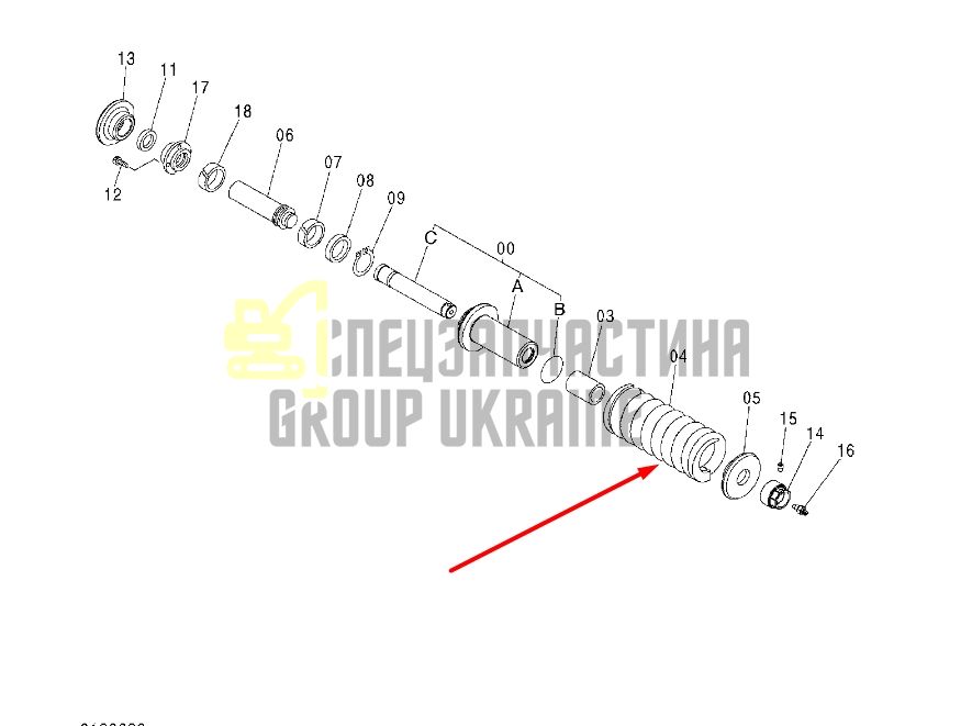 Hitachi 9273739 Натягувач гусениці для ZX135
