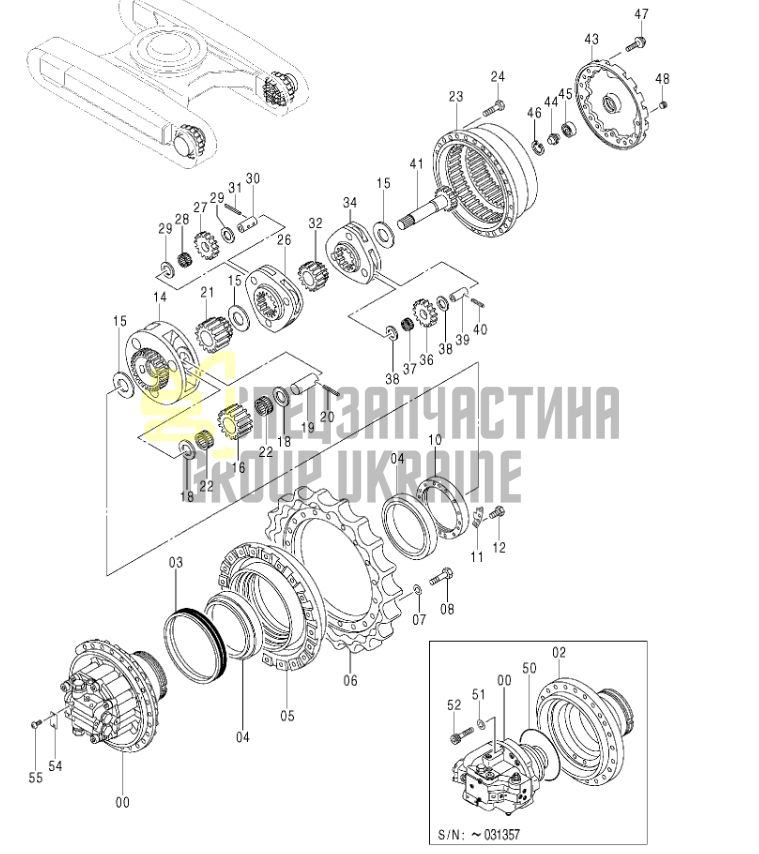 9190221 Редуктор ходу Hitachi ZX330