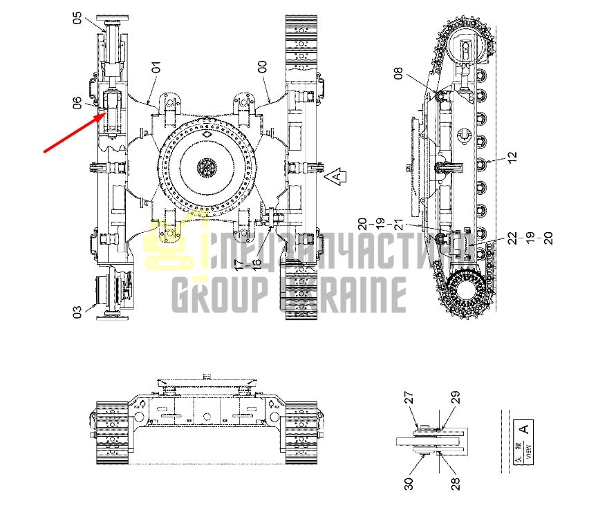 Hitachi 9194673 Натягувач гусениці для ZX800
