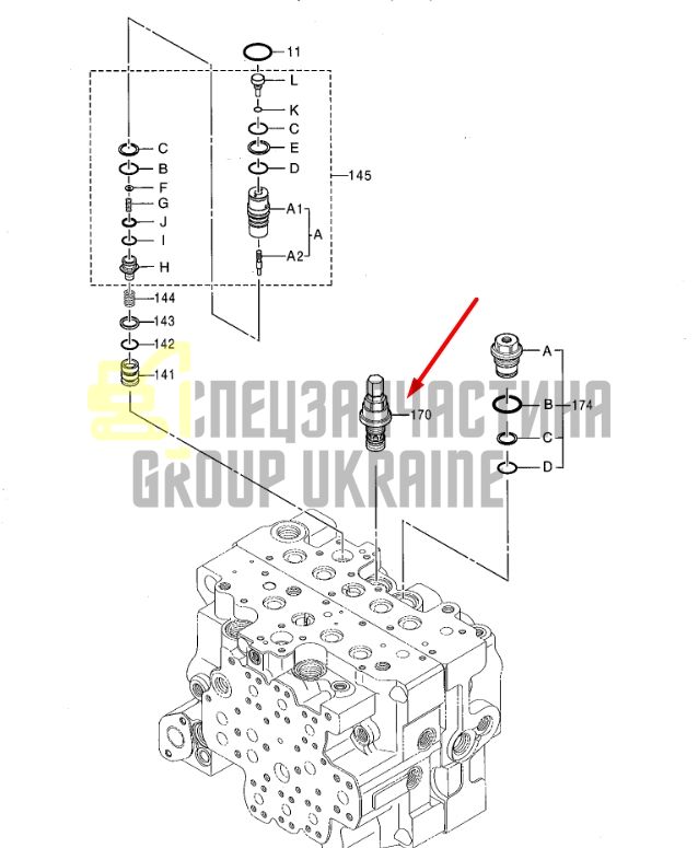 Купити Hitachi 9200491 Запобіжний клапан для ZX110, ZX120