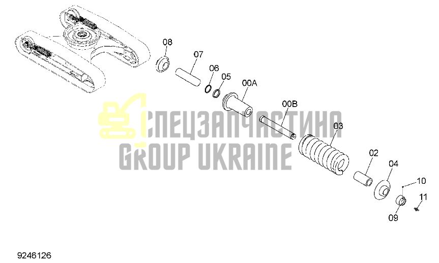 Hitachi 9243393 Натягувач гусениці для ZX240-3