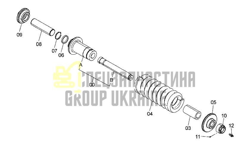 Hitachi 9243535 Натягувач гусениці для ZX330