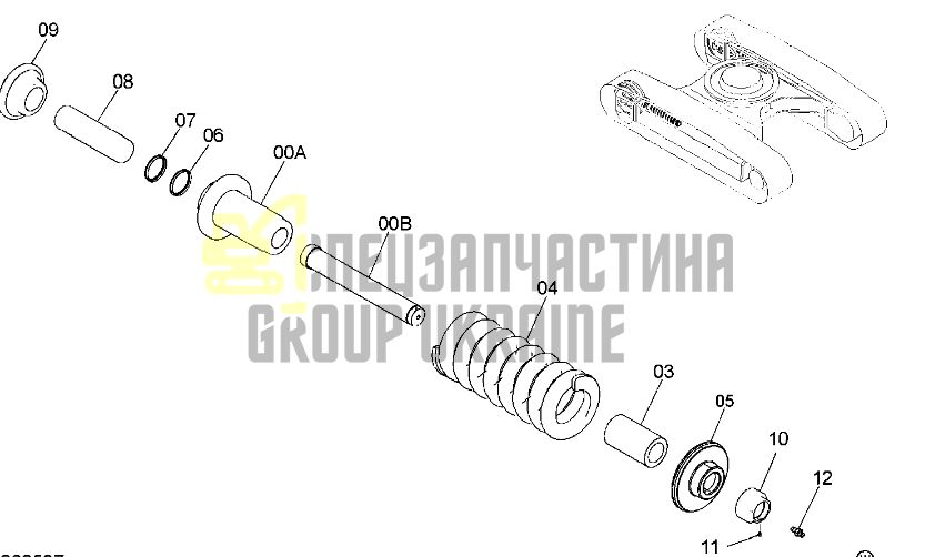 Hitachi 9243618 Натягувач гусениці для ZX270, ZX280