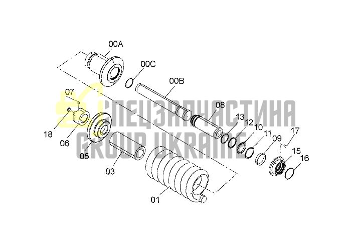 Hitachi 9244515 Натягувач гусениці для ZX850, ZX870