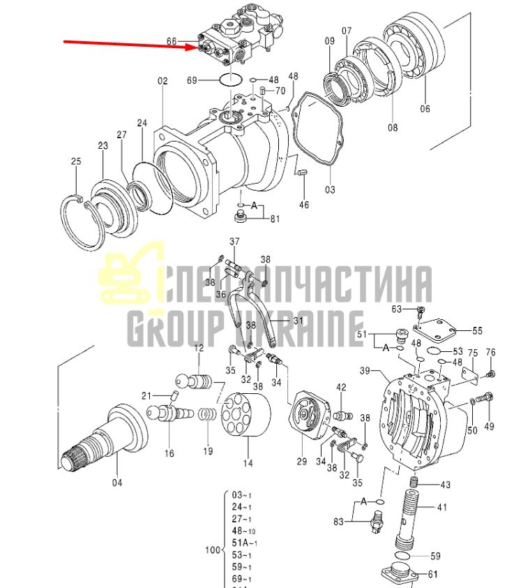 HITACHI 9253685 Регулятор гідравлічного насоса HPV145, Handok