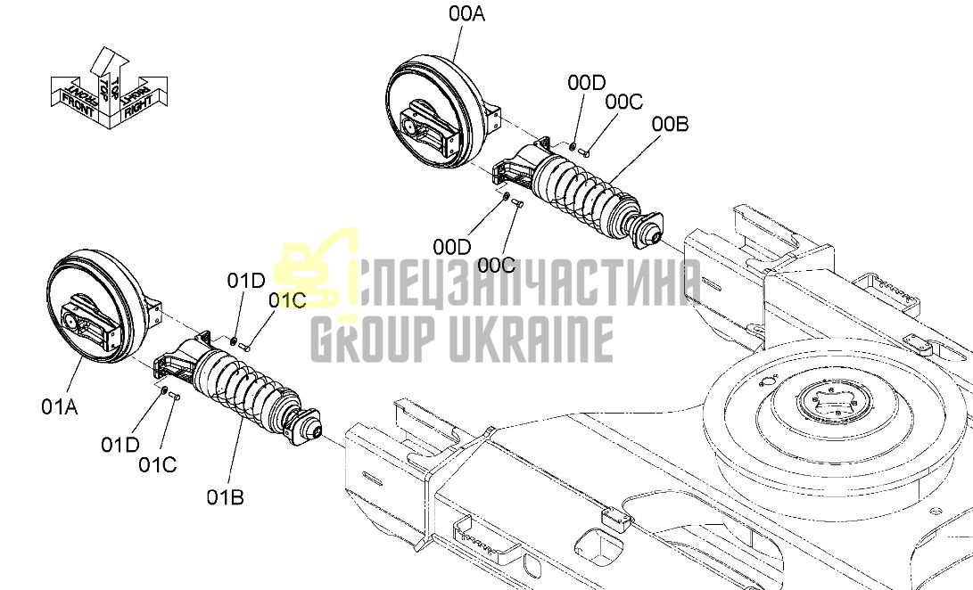 Hitachi 9312060 Натягувач гусениці для ZX280