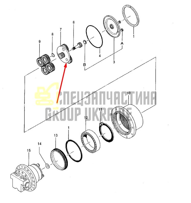 E0887907 Планетарна передача редуктора HITACHI ZX16