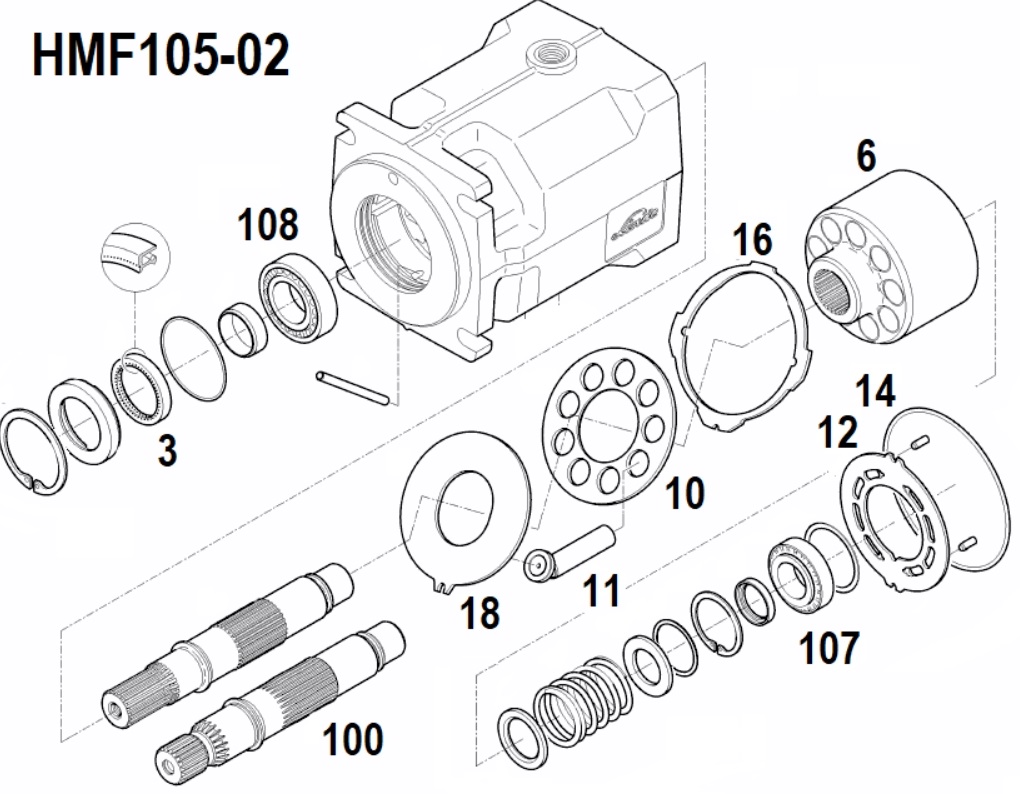 Ремонт, діагностика, налагодження гідромотора LINDE HMF105, HMF105-2