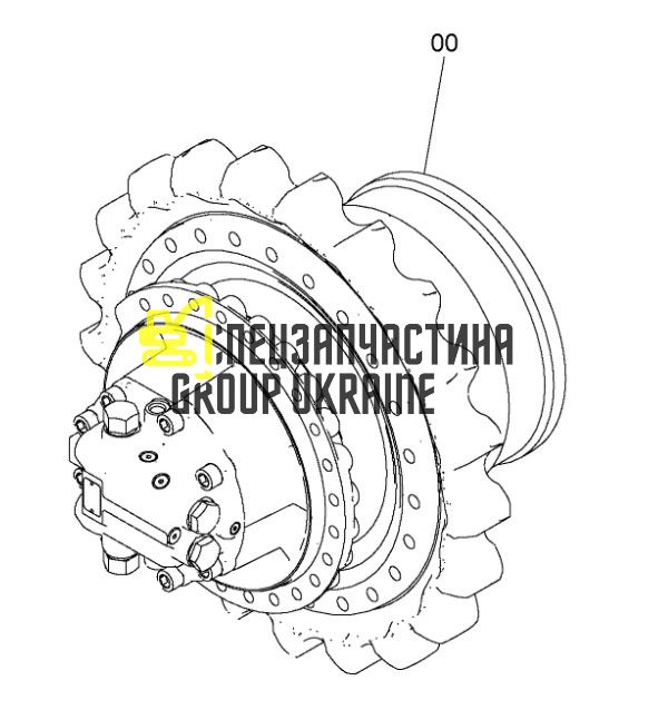 9233687/9233688 ZW Бортовий редуктор без двигуна Hitachi ZX180LC-5G, ZX200, ZX200LC, ZX210H, ZX210LCH, ZX210K, ZX210LCK 9168003, 9478 33688, 9195447, 9233688, 9234034;