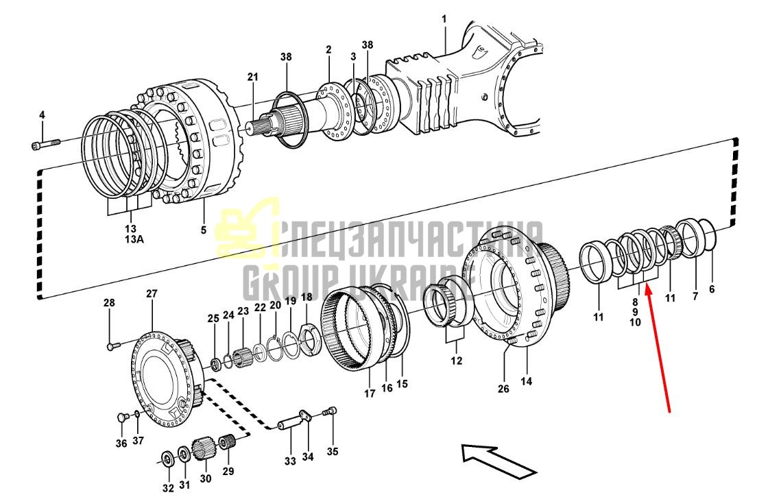 Сальник бортового редуктора 14211102 Volvo A25, A35, A40 даукон, ущільнення