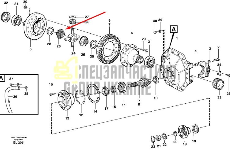 11103175 Шестерня диференціалу Volvo L150, L180
