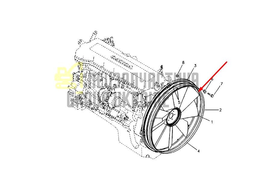 Купити Volvo 11110585 Крильчатка для двигуна Deutz BF6M2012C екскаватора EC700B, EC700CHR