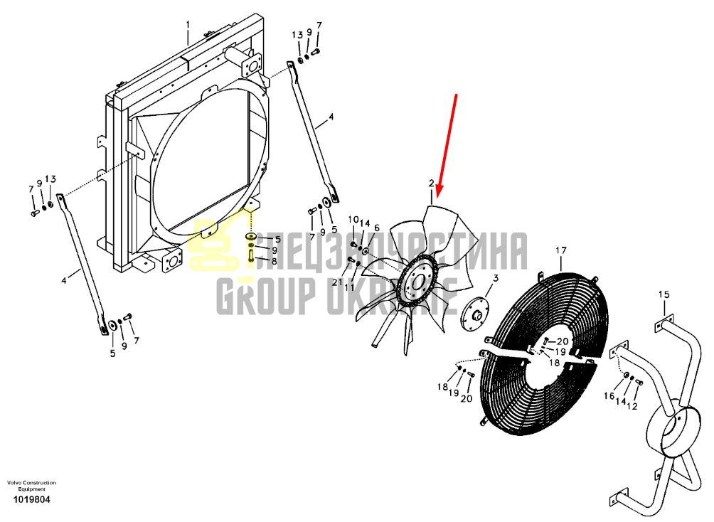 Купити Volvo 11110731 Крильчатка для двигуна D12 екскаватора EC360
