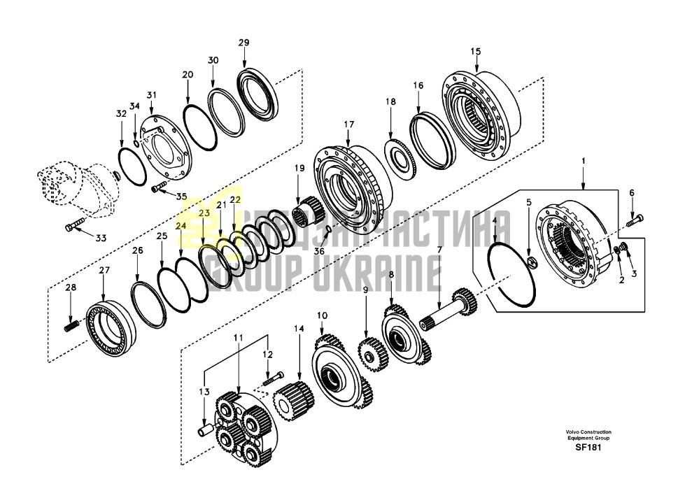 11701194 Сальник, даукон, ущільнення бортового редуктора VOLVO EC460