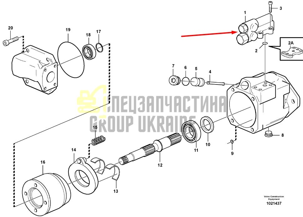Volvo 11708086 Гідравлічний регулятор насоса A25D, A30D, A35D, A40D