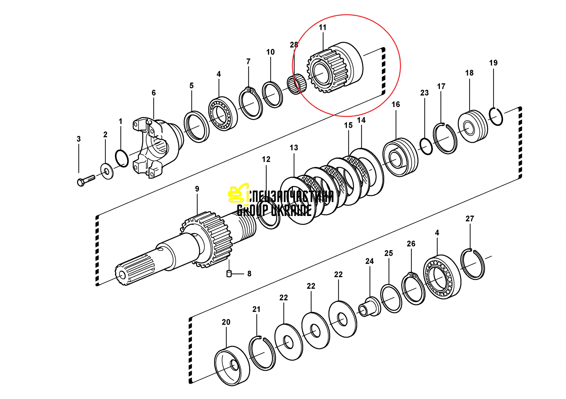 Муфта кпп 11709153 (140951, VOE11709153) VOLVO BL60 BL6 1 BL70 BL71 Carraro